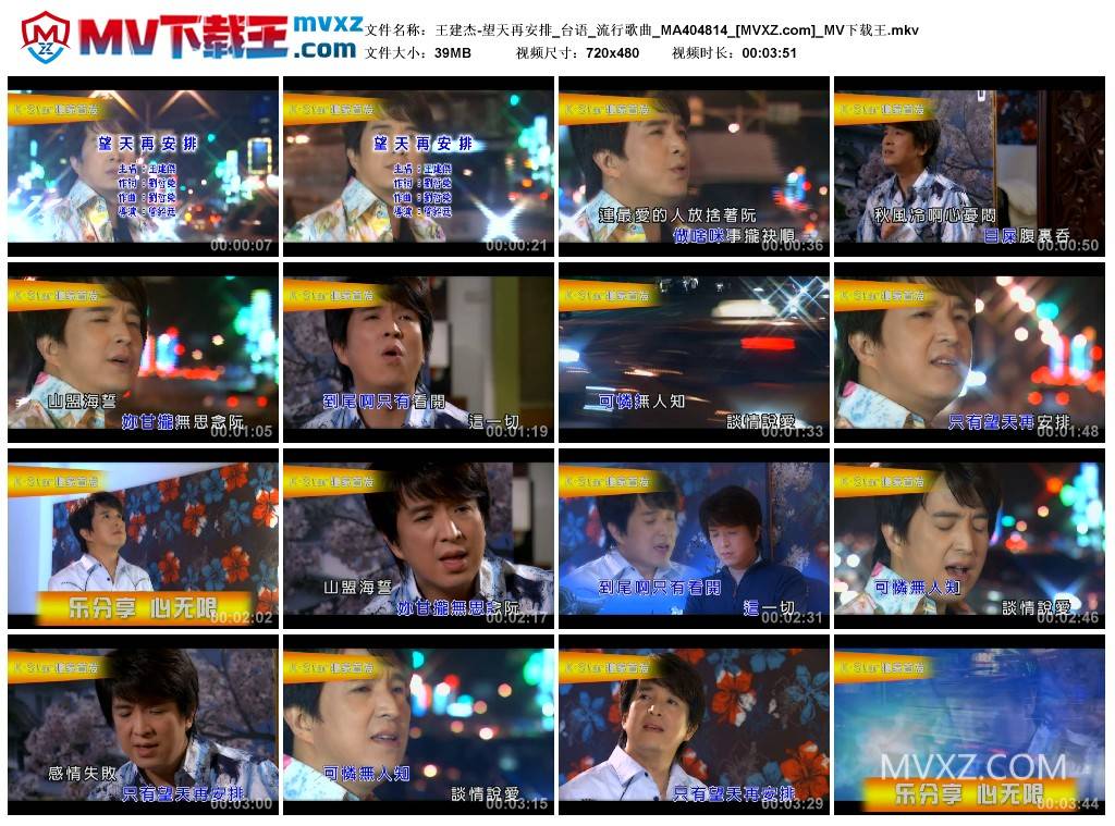 王建杰-望天再安排_台语_流行歌曲_MA404814